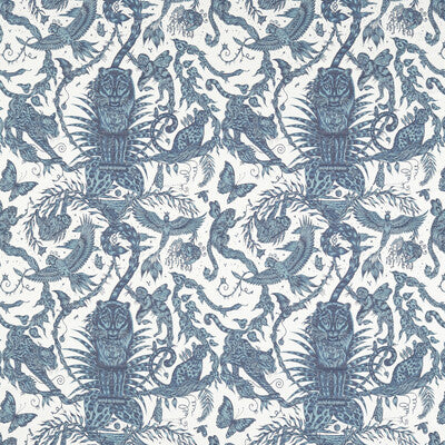 CLARKE AND CLARKE F1750/01.CAC.0 BOSQUE DREAMS JACQUARD INK Fabric - MYTHICA BY EMMA J SHIPLEY FOR C&C