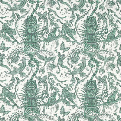 CLARKE AND CLARKE F1750/02.CAC.0 BOSQUE DREAMS JACQUARD SEAFOAM Fabric - MYTHICA BY EMMA J SHIPLEY FOR C&C