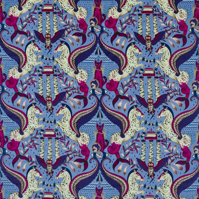 CLARKE AND CLARKE F1753/02.CAC.0 ODYSSEY MYTHOS VELVET PERIWINKLE Fabric - MYTHICA BY EMMA J SHIPLEY FOR C&C