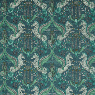 CLARKE AND CLARKE F1754/01.CAC.0 ODYSSEY MYTHOS JACQUARD OLIVE Fabric - MYTHICA BY EMMA J SHIPLEY FOR C&C