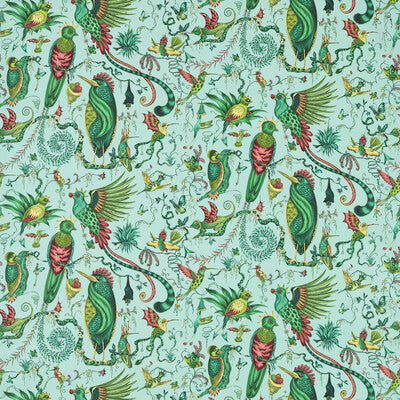 CLARKE AND CLARKE F1758/01.CAC.0 QUETZAL AQUA Fabric - MYTHICA BY EMMA J SHIPLEY FOR C&C