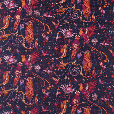 CLARKE AND CLARKE F1759/03.CAC.0 QUETZAL VELVET VIOLET Fabric - MYTHICA BY EMMA J SHIPLEY FOR C&C