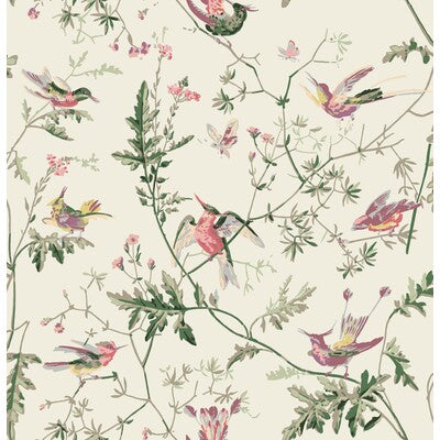 COLE & SON F62/1001.CS.0 HUMMINGBIRDS COTTON PRINT CLASSIC MULTI Fabric - Eade's Wallpaper