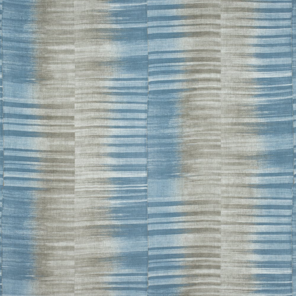 Thibaut F910092 MEKONG STRIPE Spa Blue and Beige Fabric