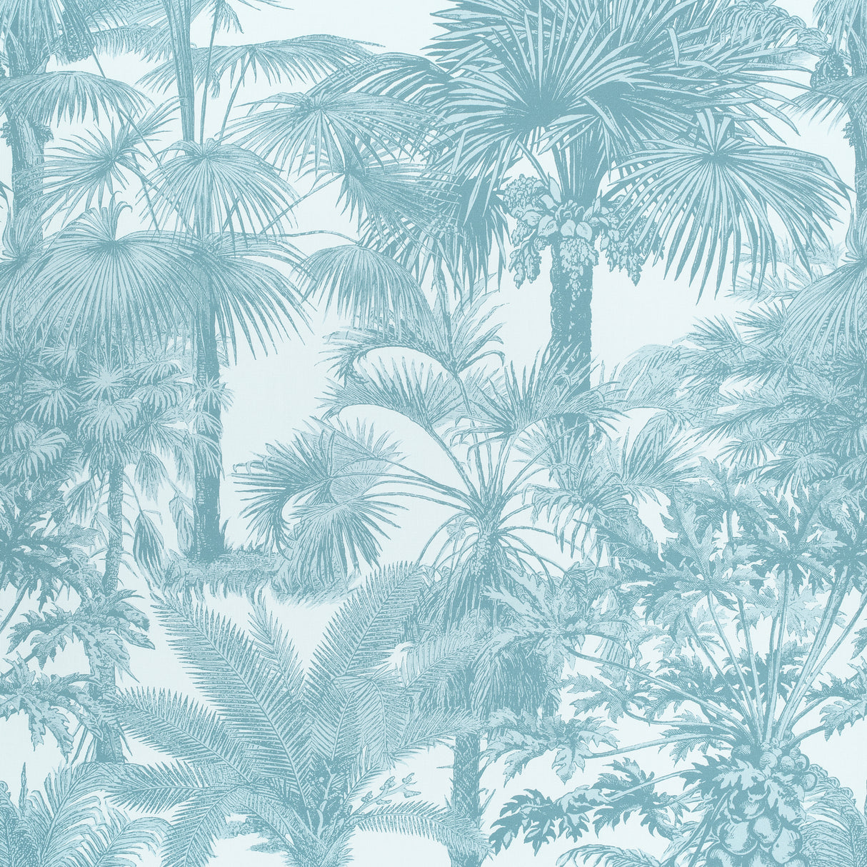 Thibaut F910104 PALM BOTANICAL Spa Blue Fabric