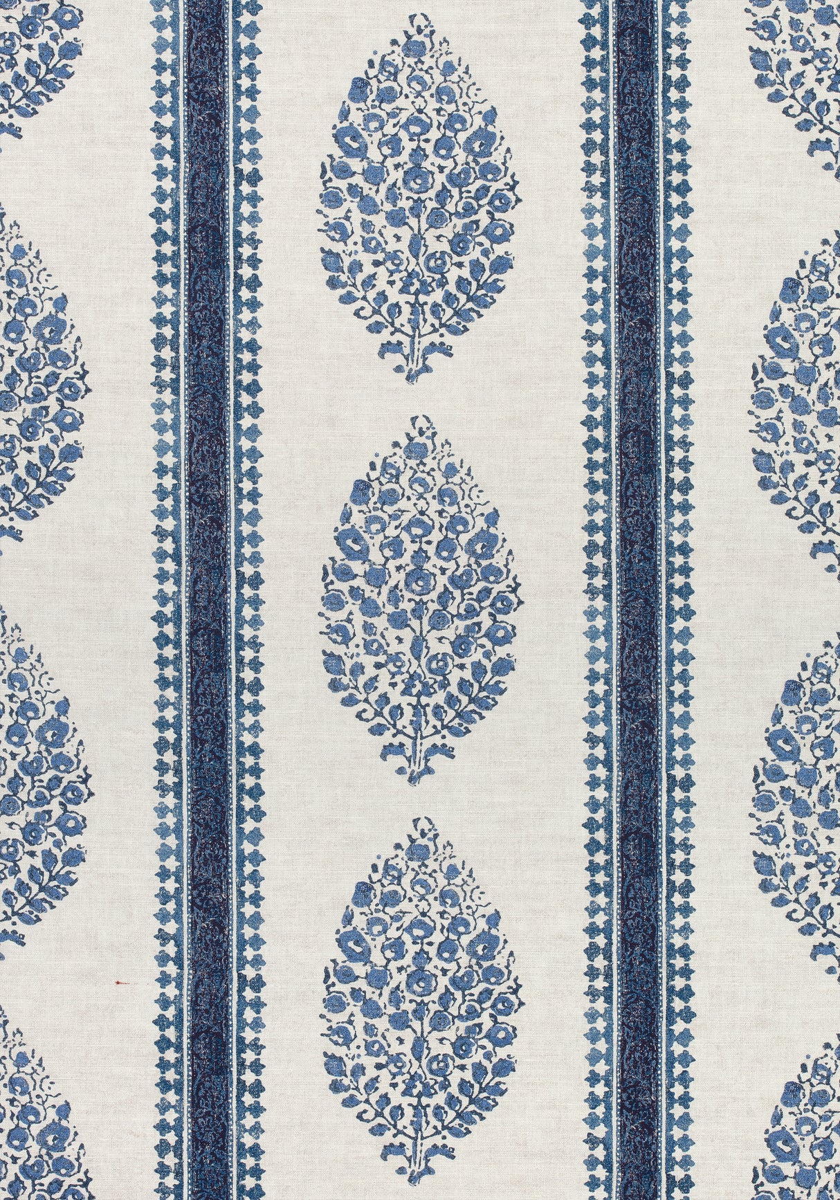 Thibaut F910239 CHAPPANA Blue and White Fabric