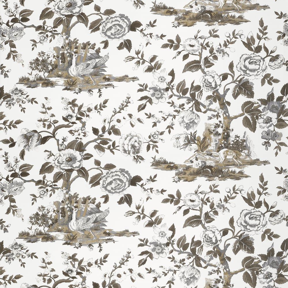 Thibaut FOREST LODGE F910540 in Brown and White Fabric - BOX