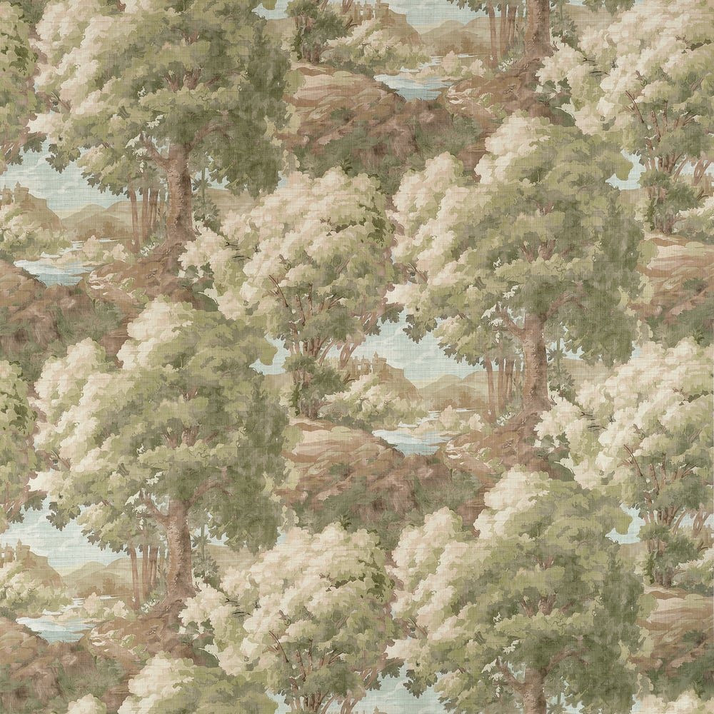 Thibaut WOODLAND CLEARING F910546 in Green Fabric - BOXWOOD