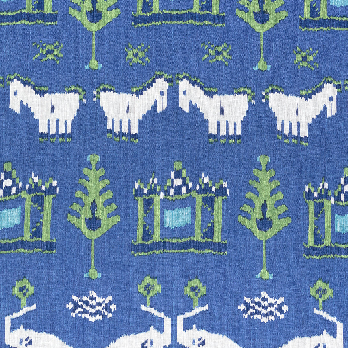 Thibaut F910642 KINGDOM PARADE Blue and Green Fabric