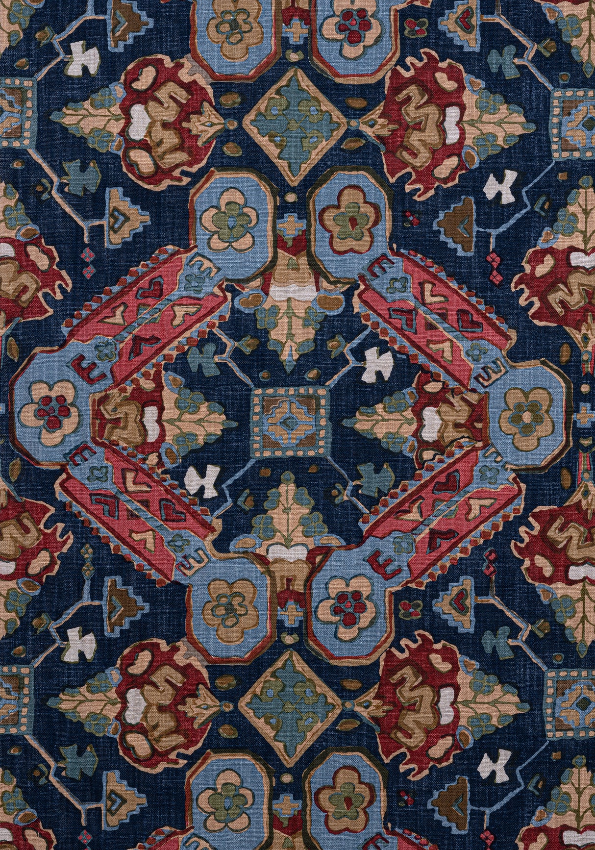Thibaut F910829 PERSIAN CARPET Navy Fabric