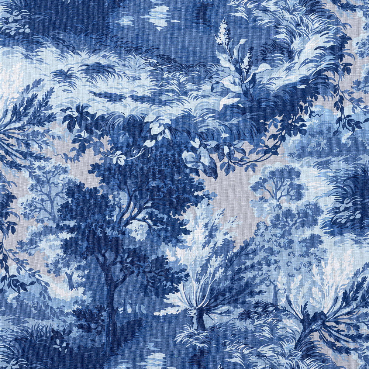 Thibaut F910864 LINCOLN TOILE Blue and Flax Fabric