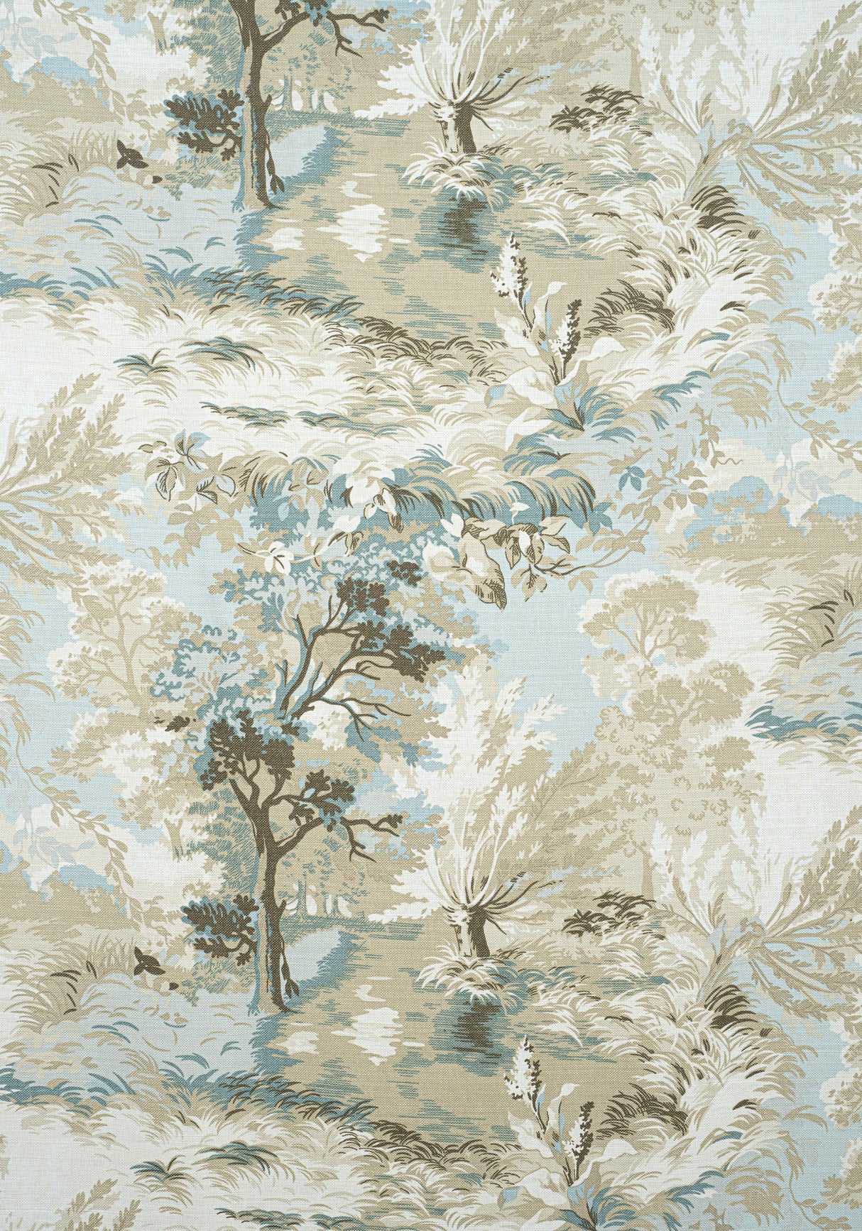 Thibaut F910865 LINCOLN TOILE Beige and Spa Blue Fabric