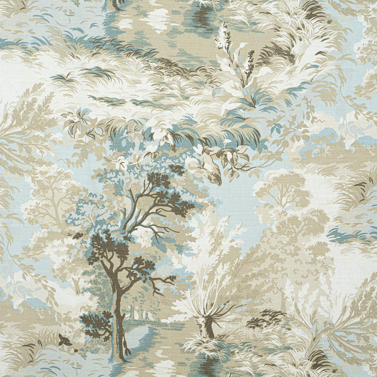 Thibaut F910865 LINCOLN TOILE Beige and Spa Blue Fabric