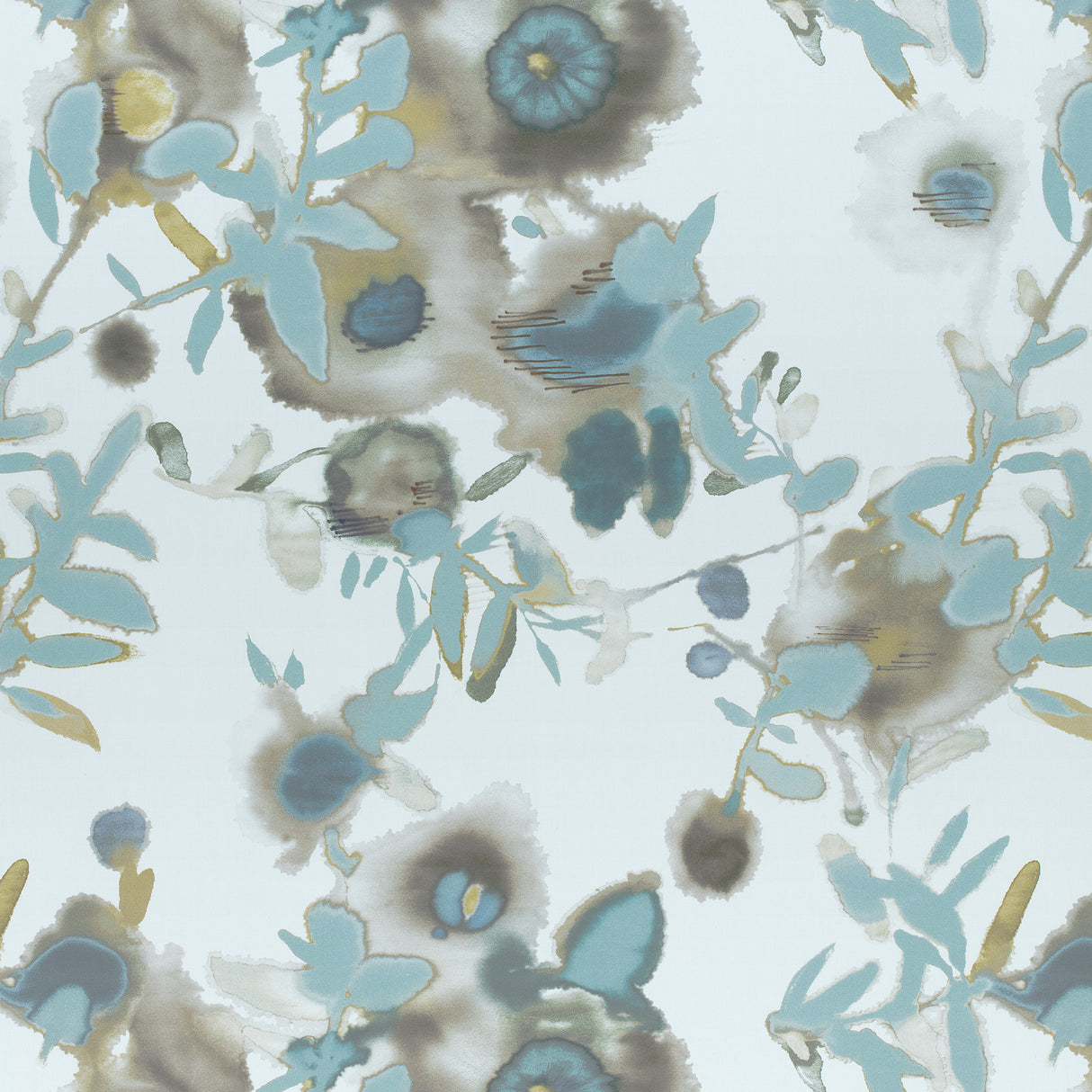 Thibaut F913085 OPEN SPACES Beige and Teal Fabric