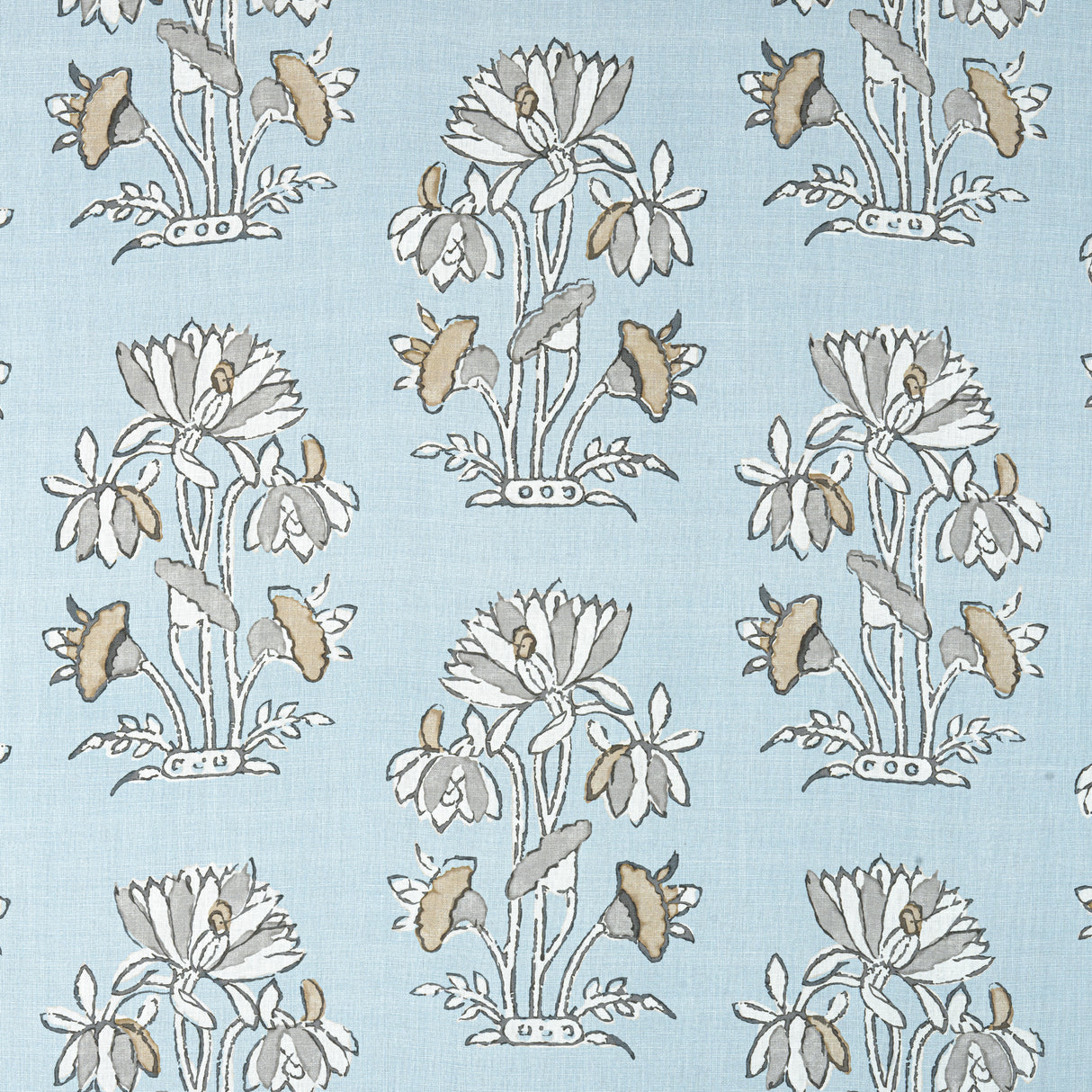 Thibaut F913201 LILY FLOWER Spa Blue Fabric