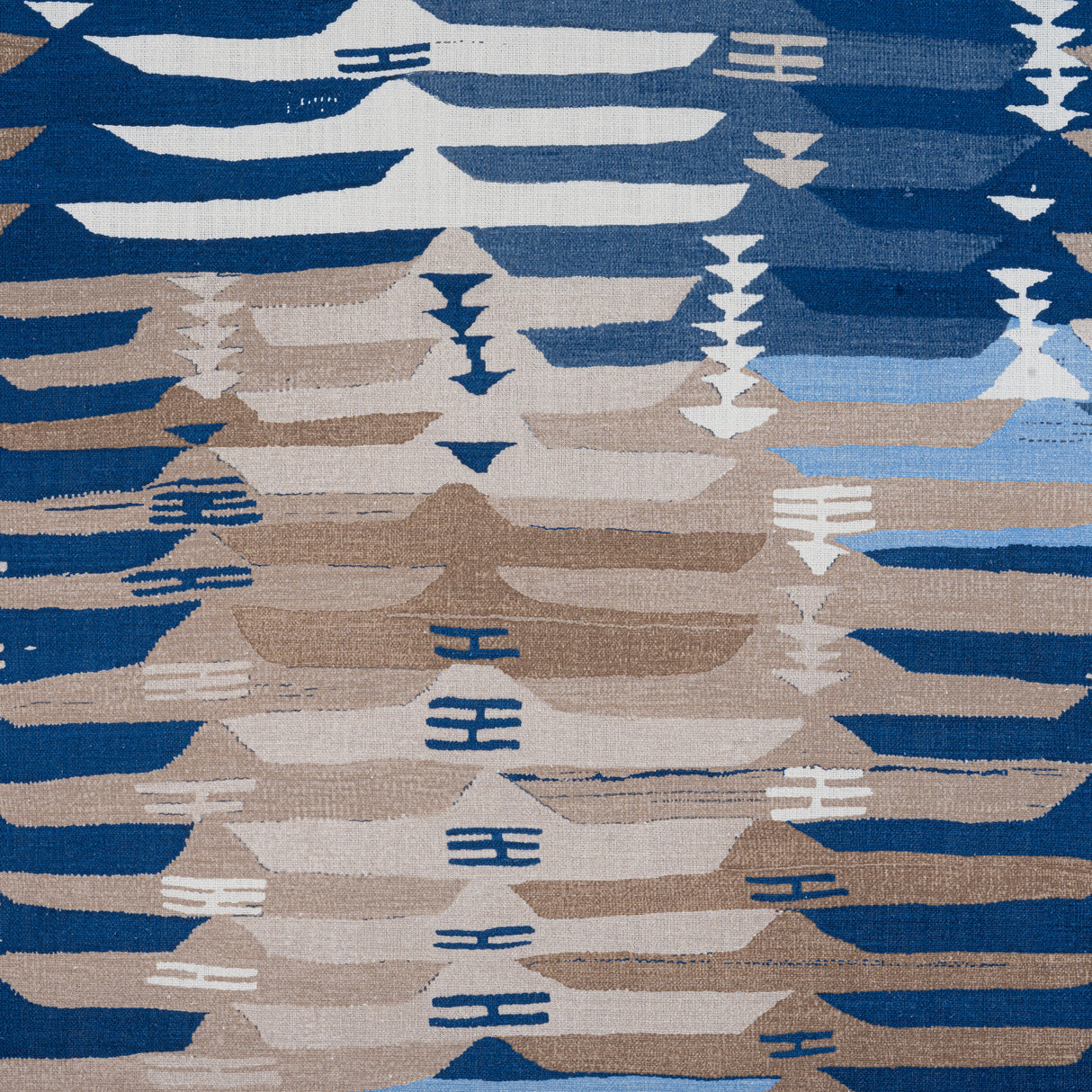 Thibaut F913211 RIO GRANDE Blue and Beige Fabric