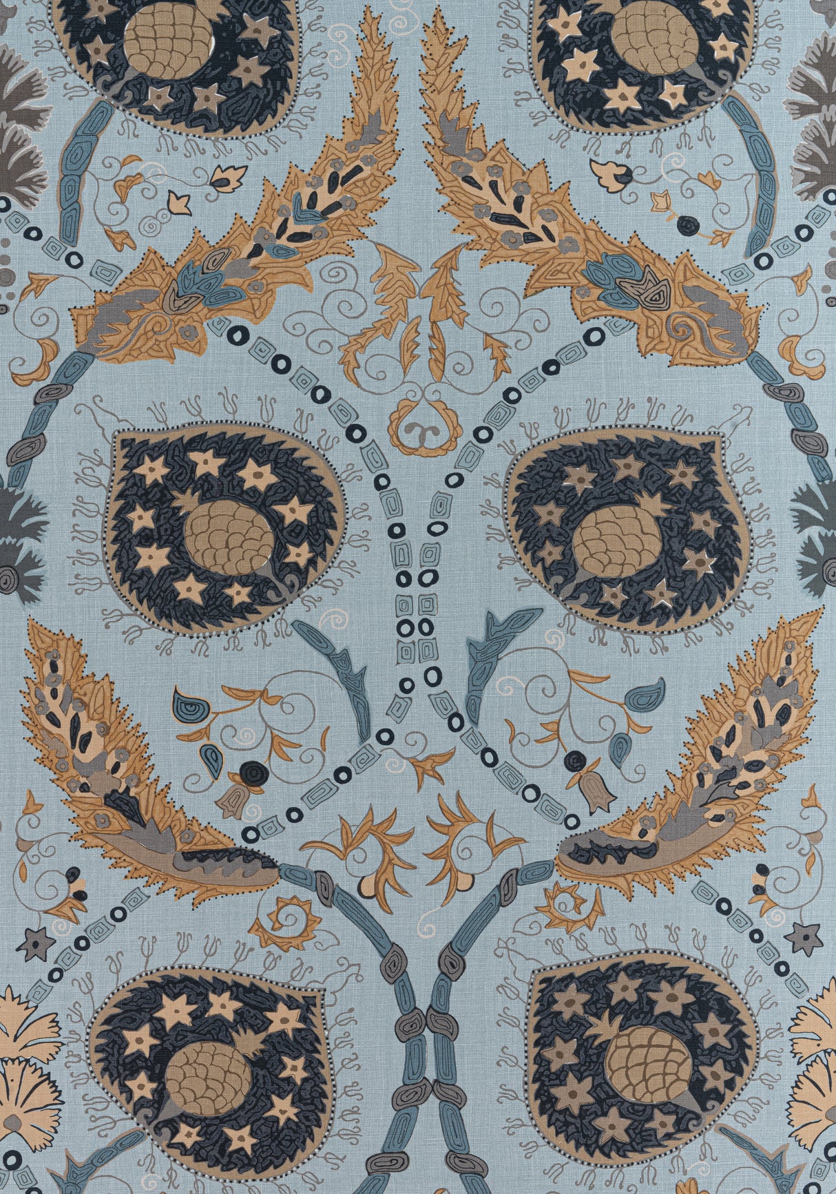 Thibaut F913214 LEWIS Mineral Blue Fabric