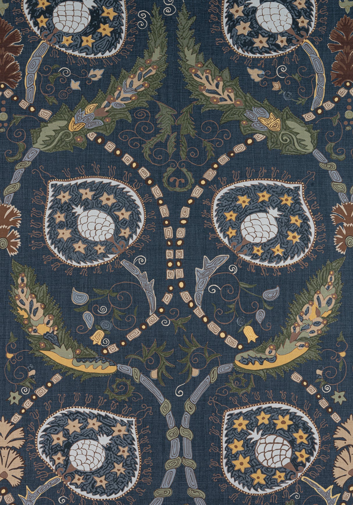 Thibaut F913216 LEWIS Charcoal and Bluestone Fabric