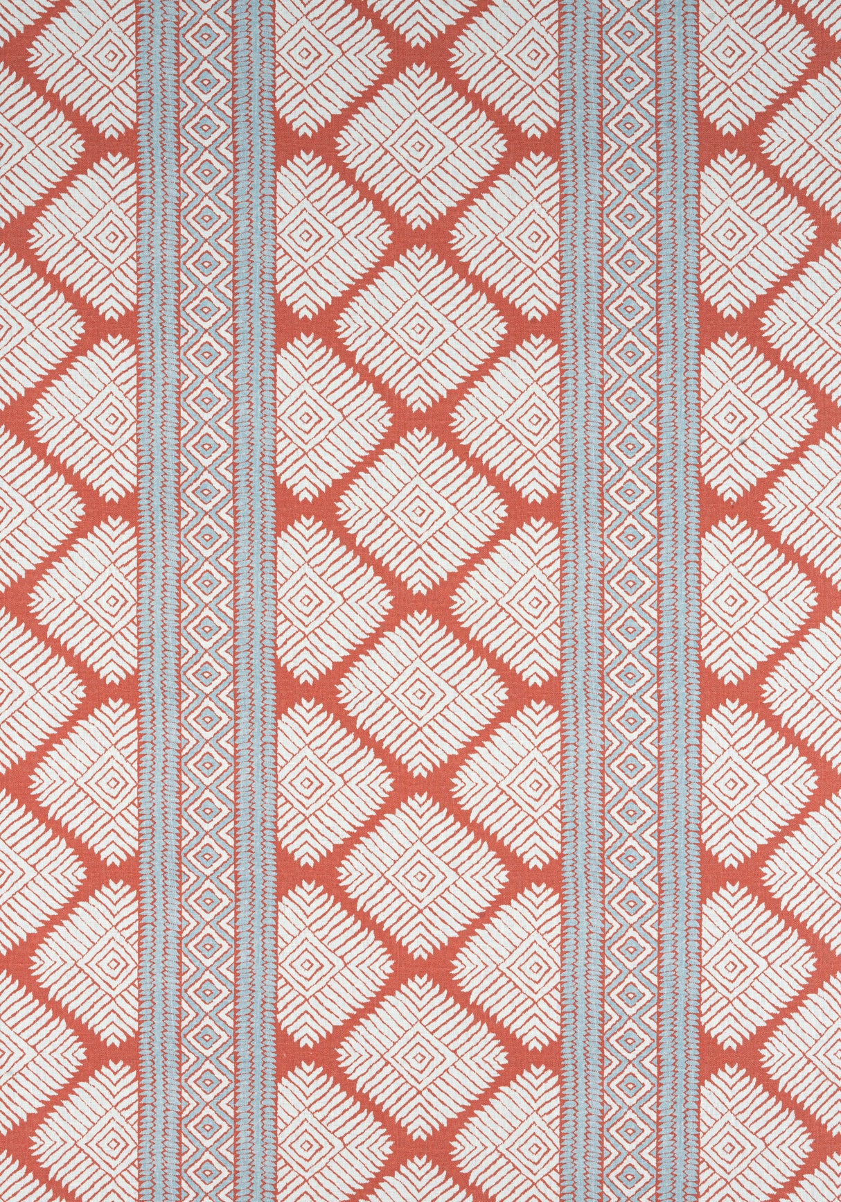 Thibaut F913248 AUSTIN Coral and Spa Blue Fabric