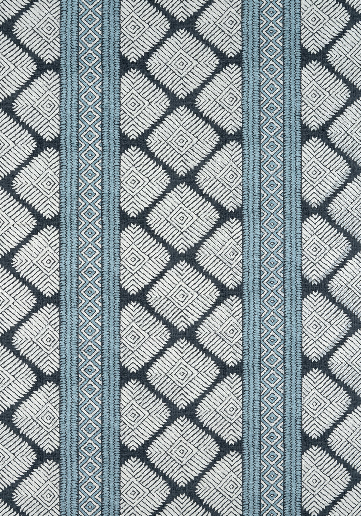 Thibaut F913250 AUSTIN Black and Mineral Blue Fabric