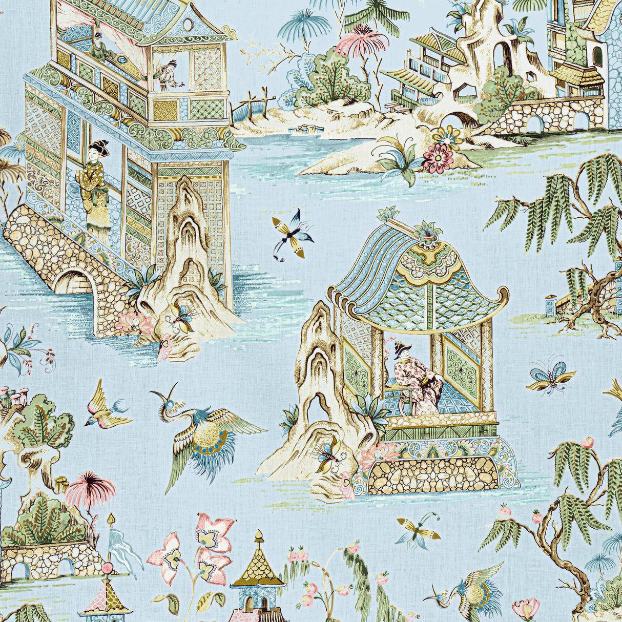 Thibaut F913615 GRAND PALACE Spa Blue Fabric