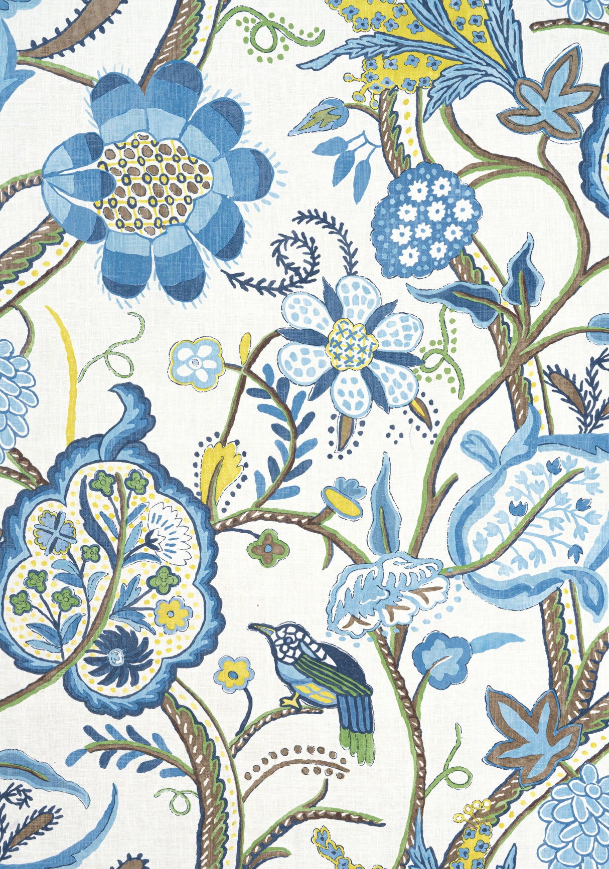 Thibaut F914300 WINDSOR Blue and Yellow Fabric