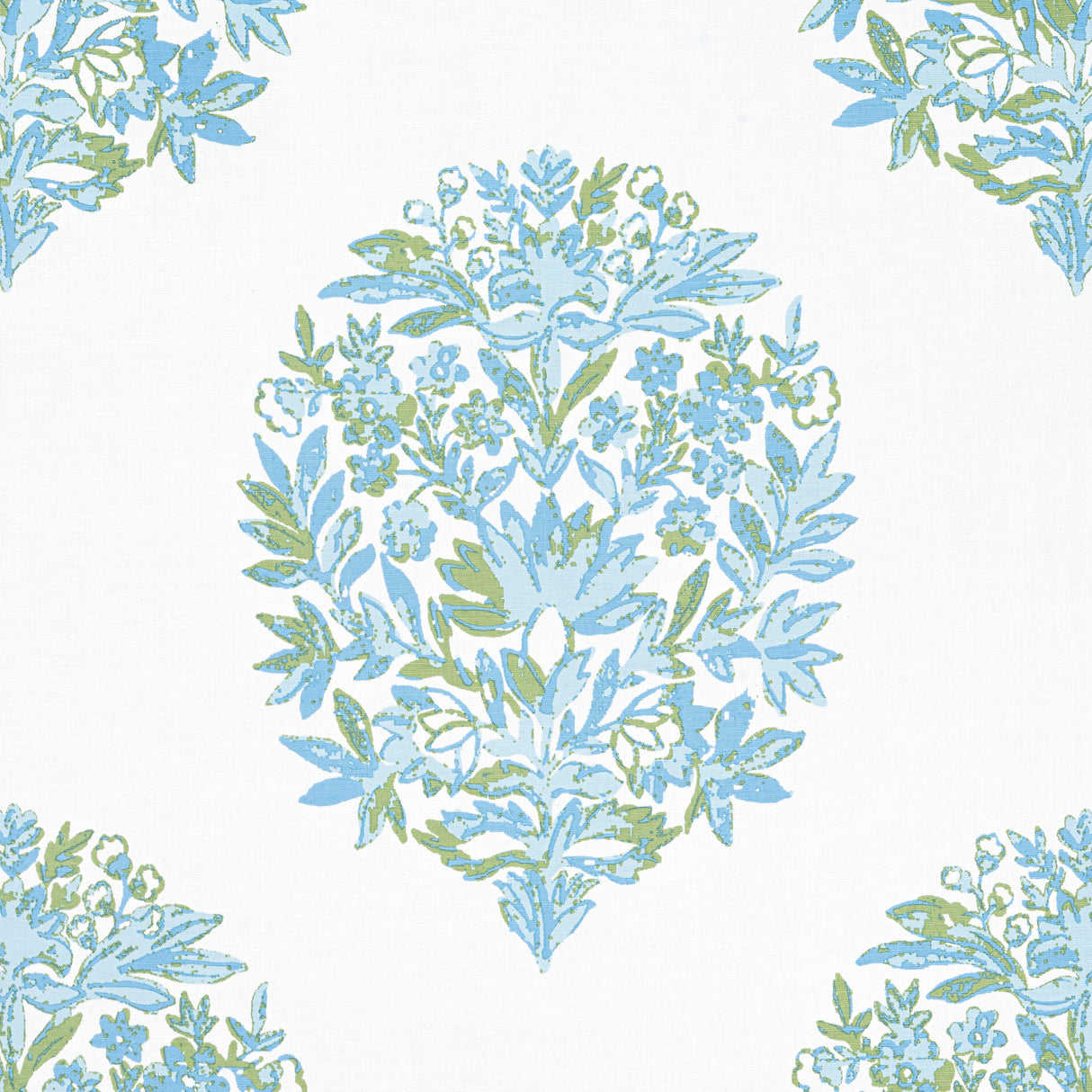 Thibaut F914323 RIDGEFIELD Green and Spa Blue Fabric