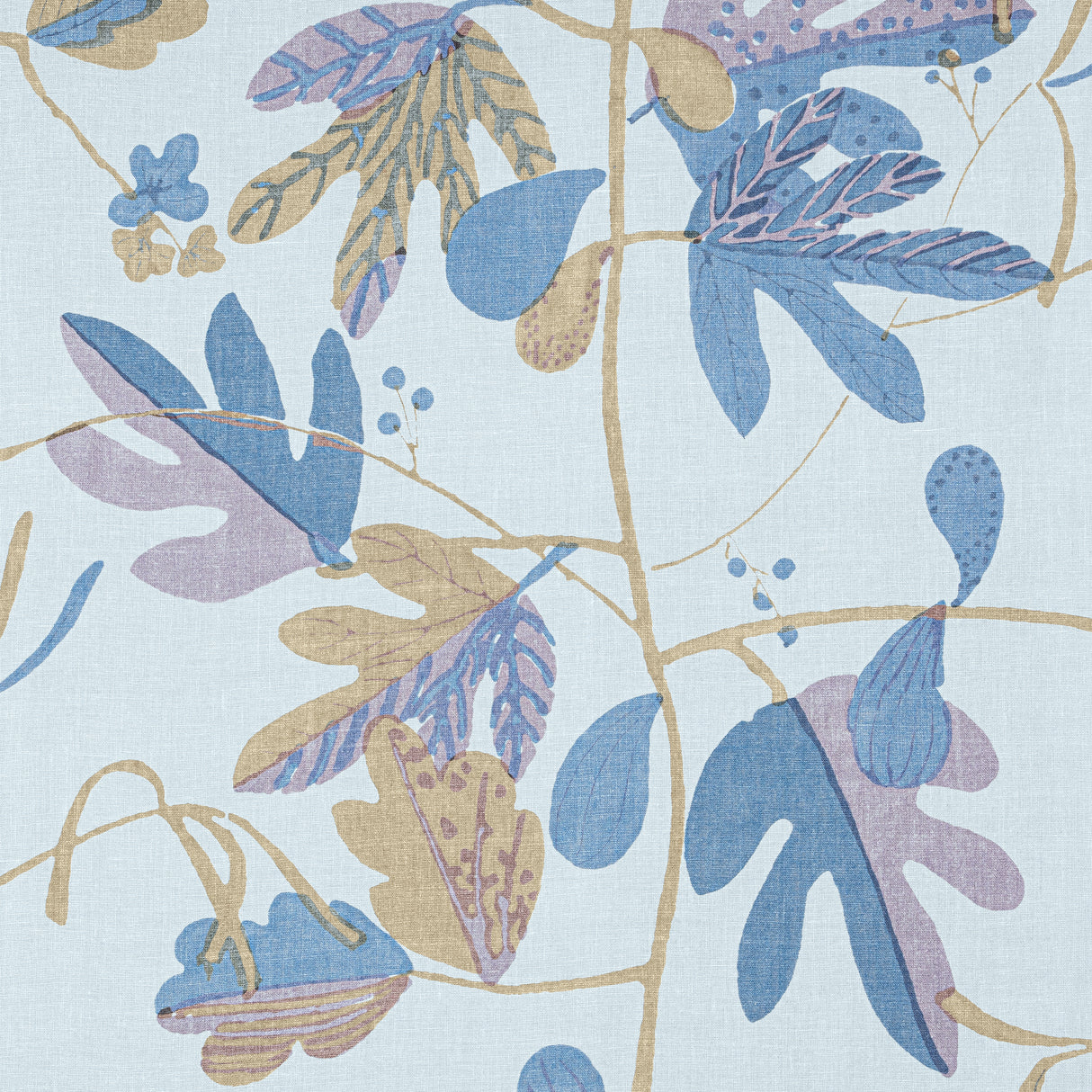 Thibaut F916210 MATISSE LEAF Lavender and Blue Fabric