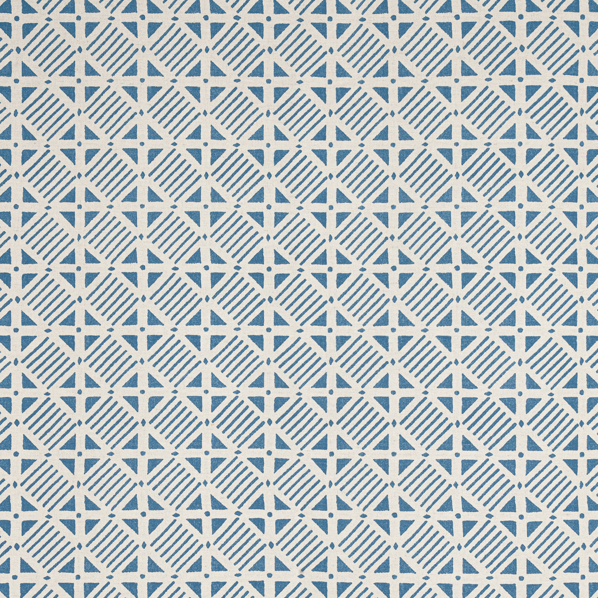 Thibaut F916224 PLAZA Blue on Natural Fabric