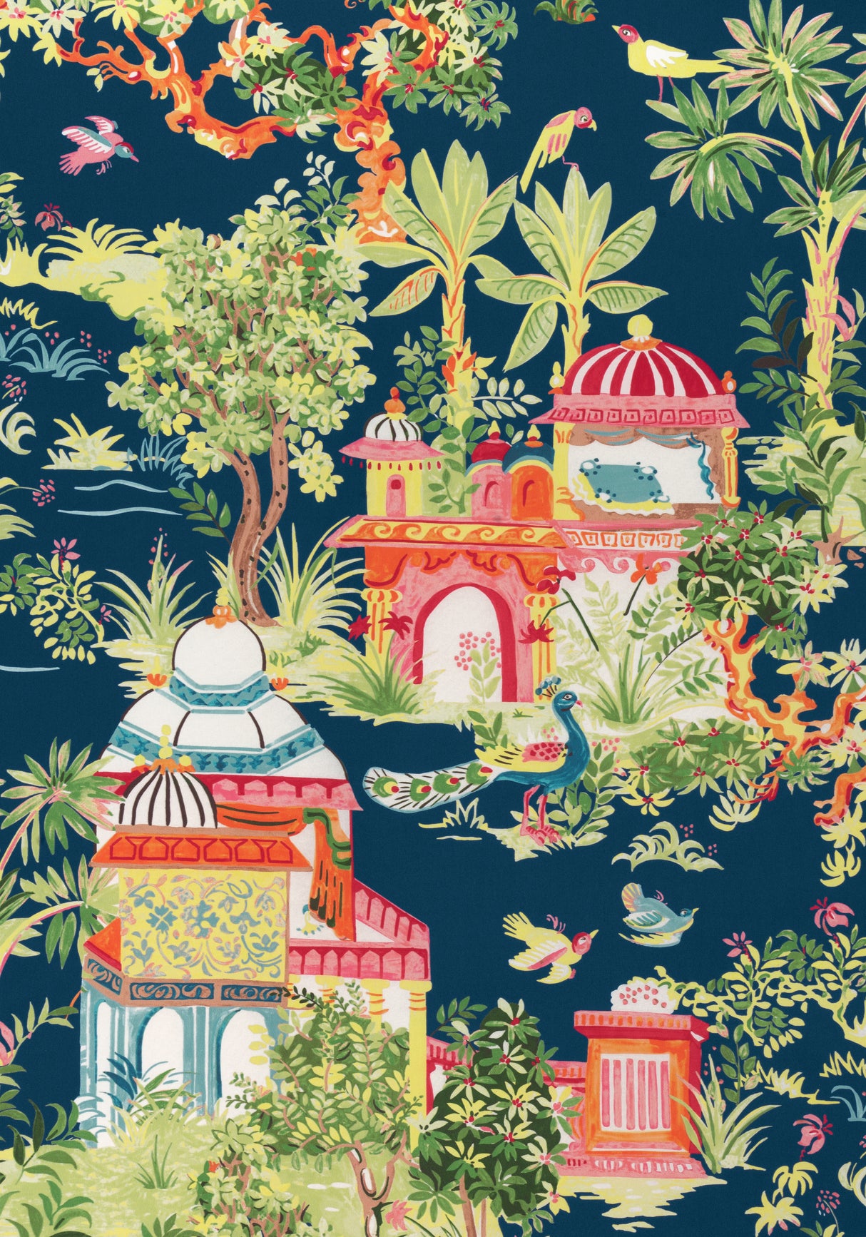 Thibaut F920823 MYSTIC GARDEN Navy Fabric