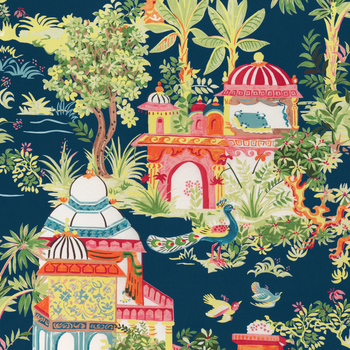 Thibaut F920823 MYSTIC GARDEN Navy Fabric