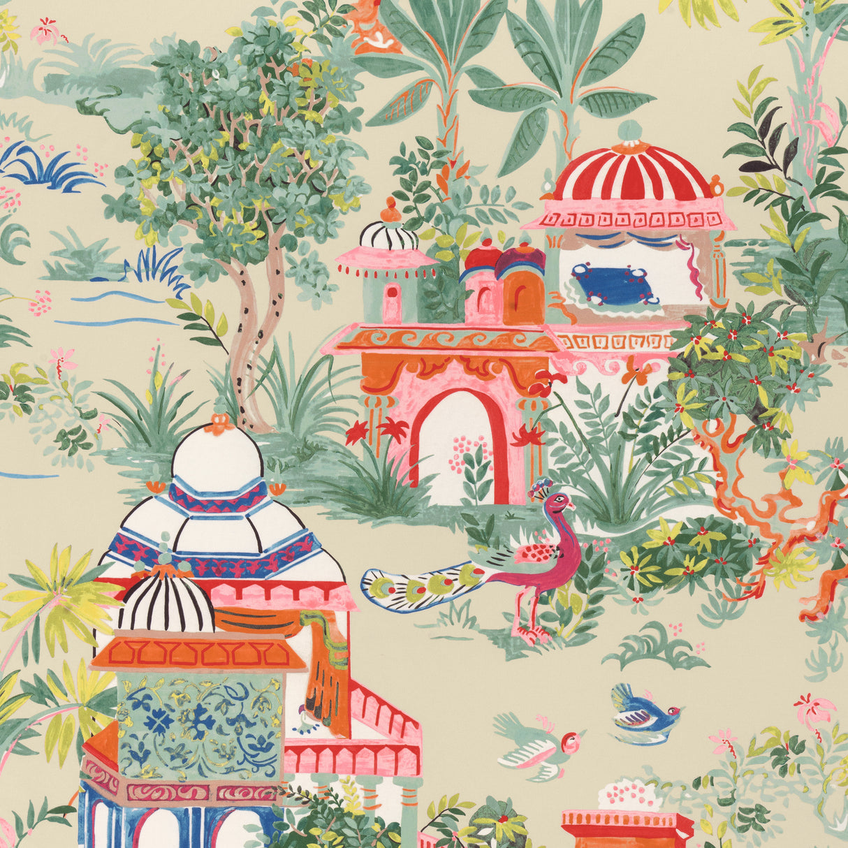 Thibaut F920824 MYSTIC GARDEN Cream Fabric