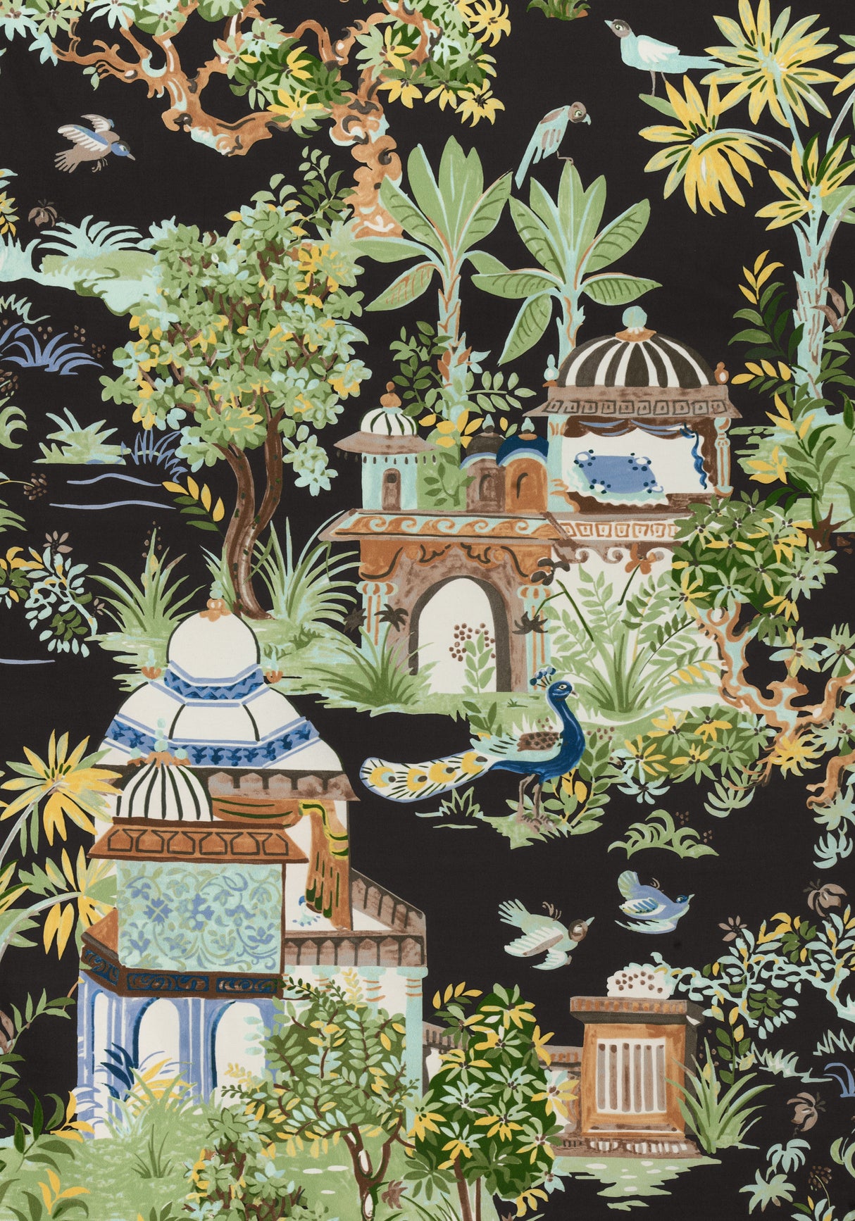 Thibaut F920825 MYSTIC GARDEN Black Fabric