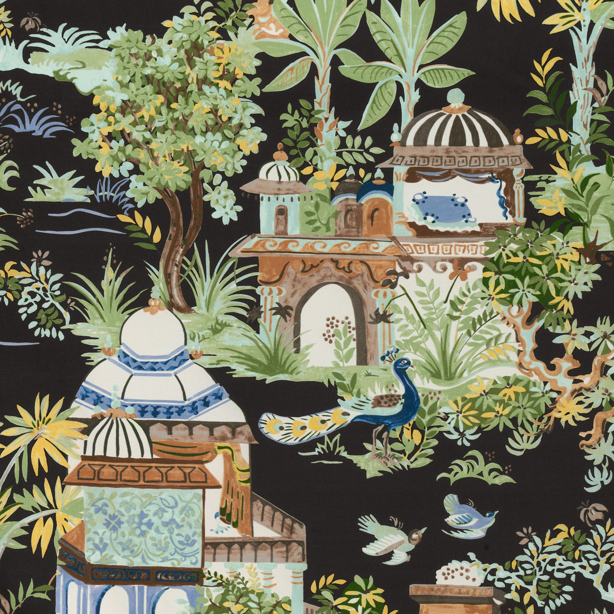 Thibaut F920825 MYSTIC GARDEN Black Fabric