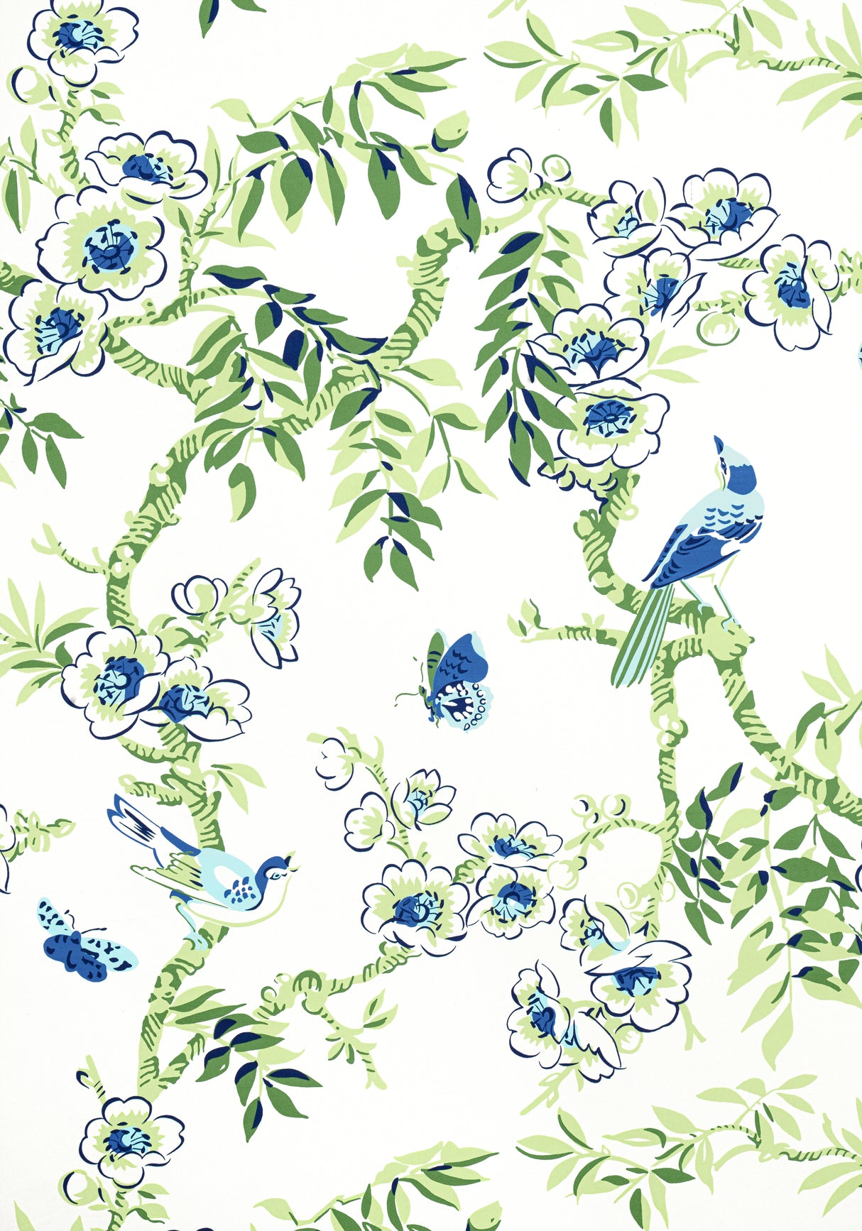 Thibaut F920842 YUKIO Blue and Green Fabric
