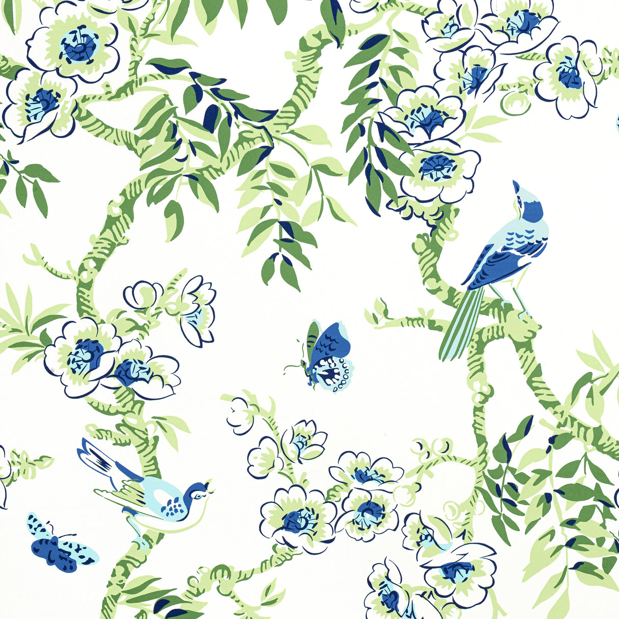 Thibaut F920842 YUKIO Blue and Green Fabric