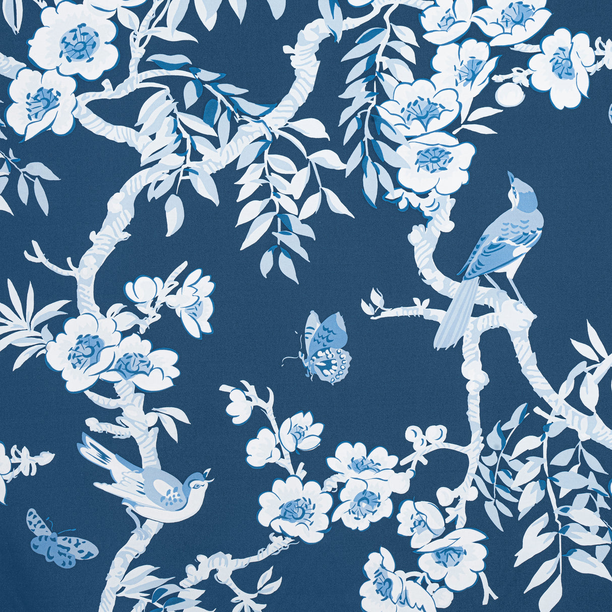 Thibaut F920844 YUKIO Navy and White Fabric