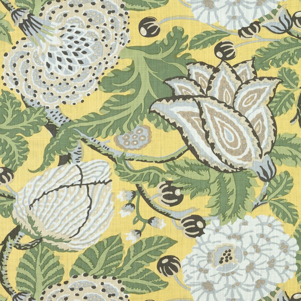 Thibaut F92947 MITFORD Yellow Fabric