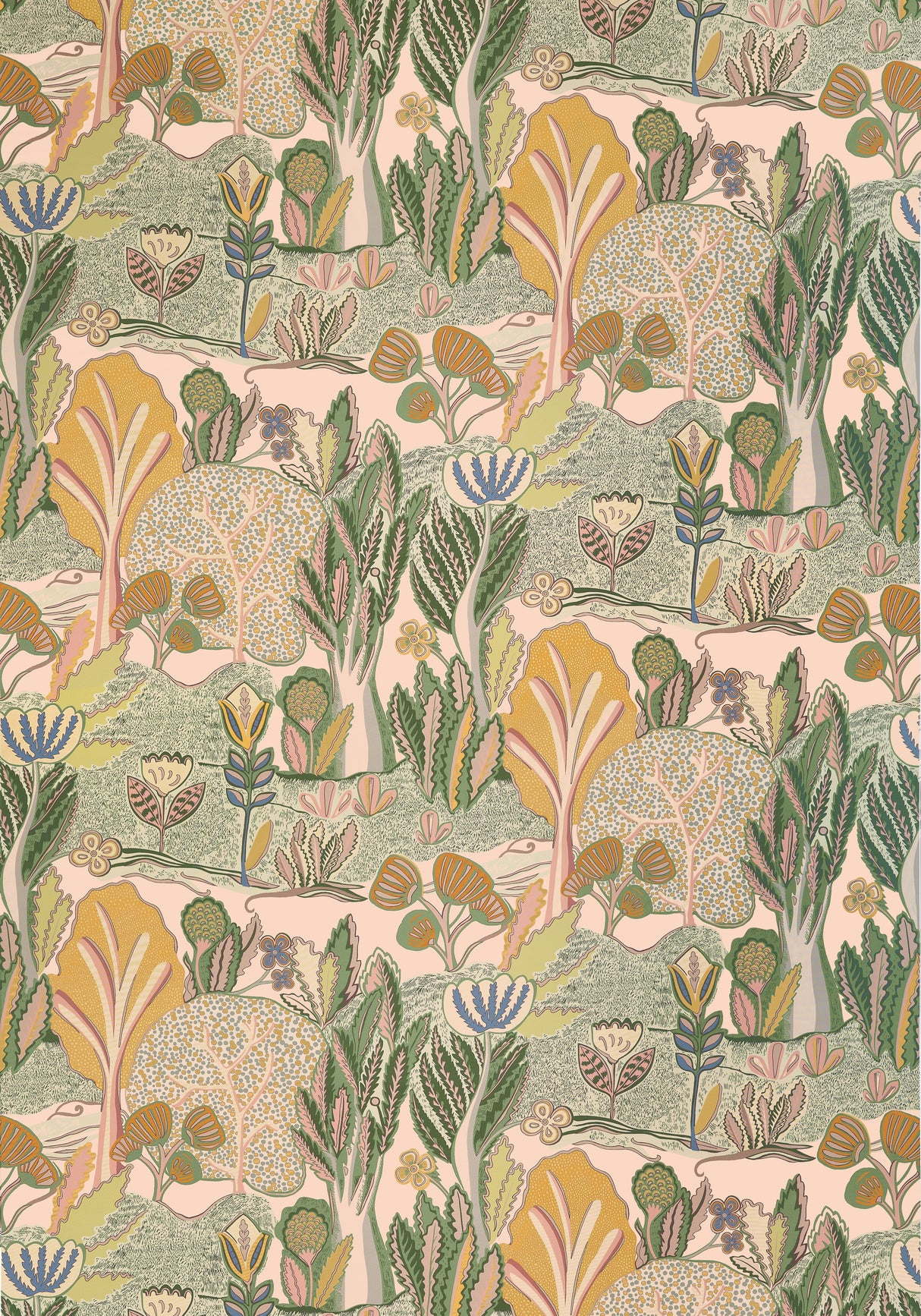 Thibaut F945010 ALBERO Apricot and Ginger Fabric