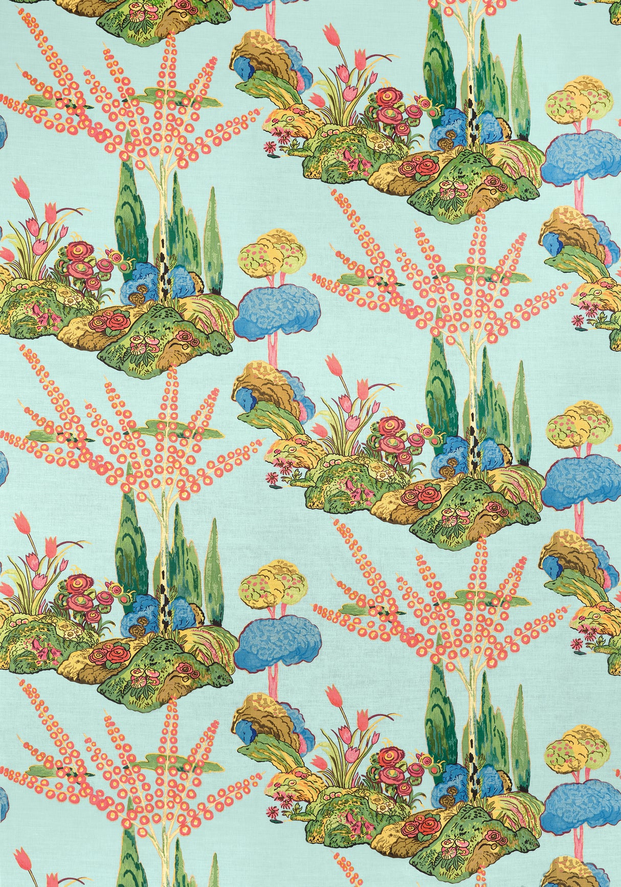 Thibaut F945030 ORLEANS Turquoise Fabric
