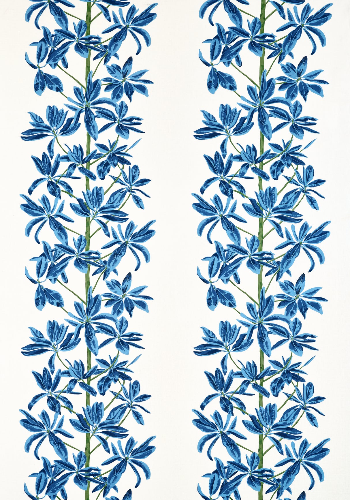 Thibaut F945032 MANGROVE TREE Blue and White Fabric