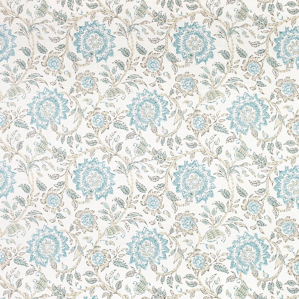 Thibaut F964112 SEVITA Aqua and Beige Fabric