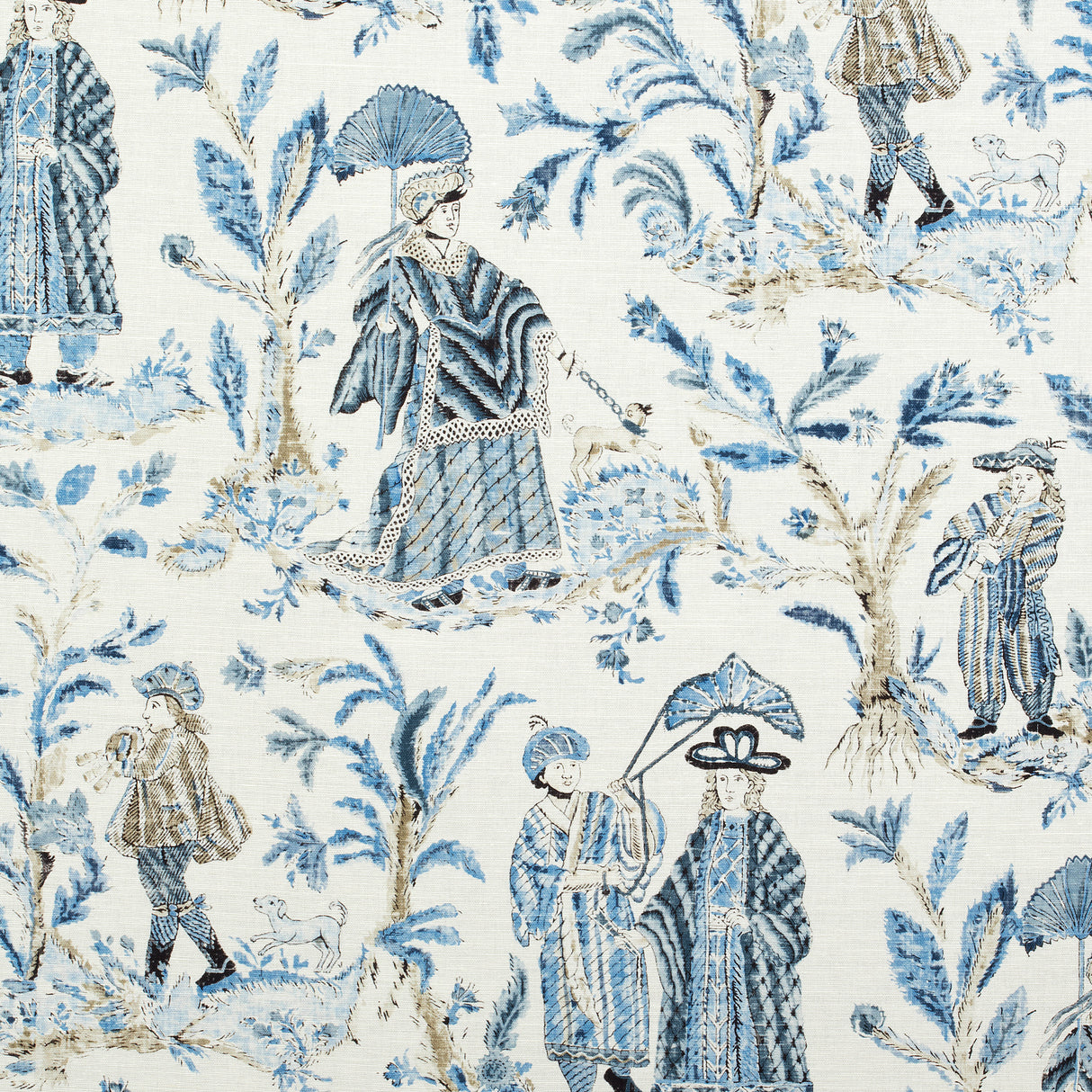 Thibaut F972573 ROYALE TOILE Blue Fabric