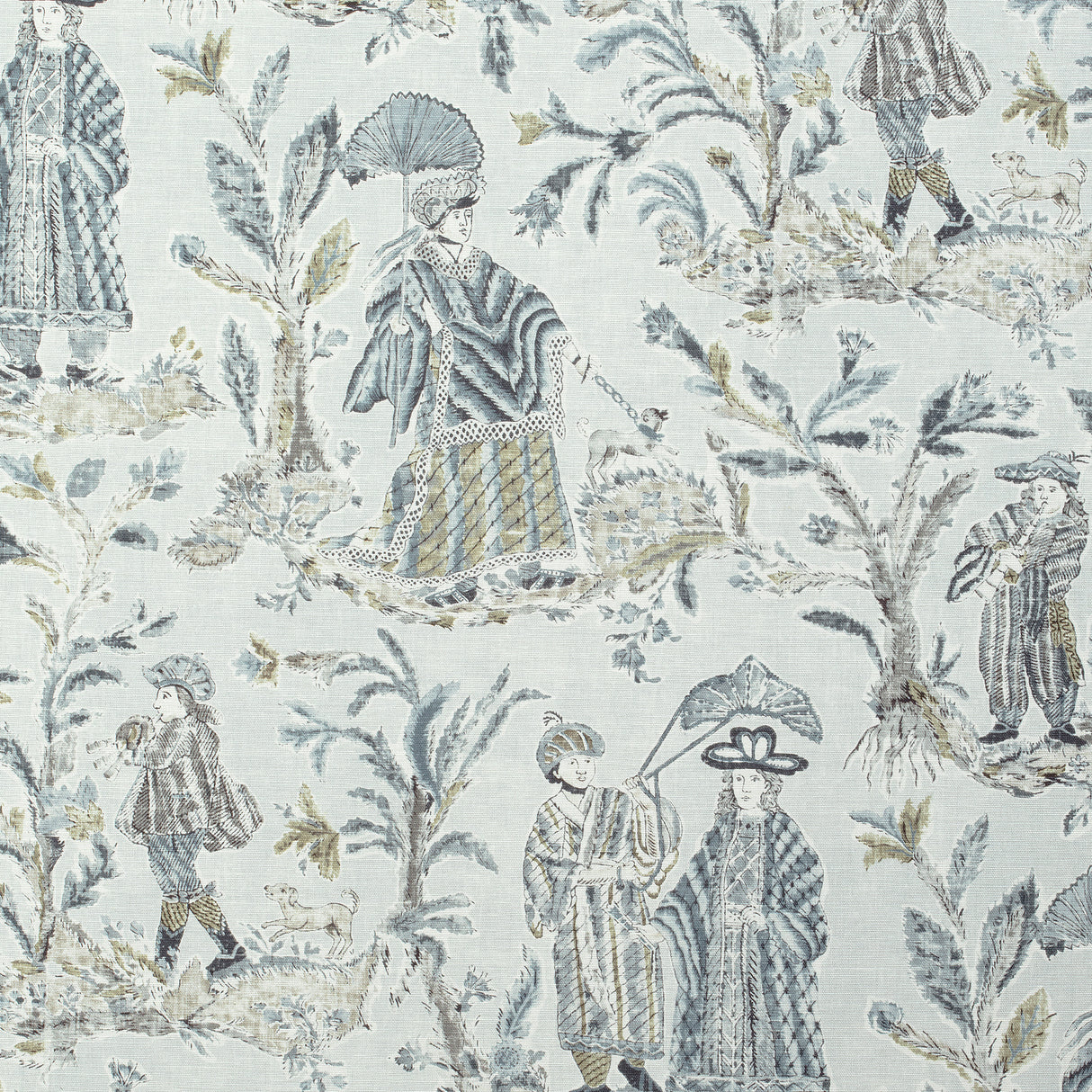 Thibaut F972576 ROYALE TOILE Grey Fabric