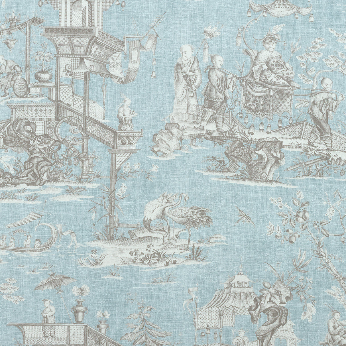 Thibaut F975468 CHENG TOILE Robin's Egg Fabric