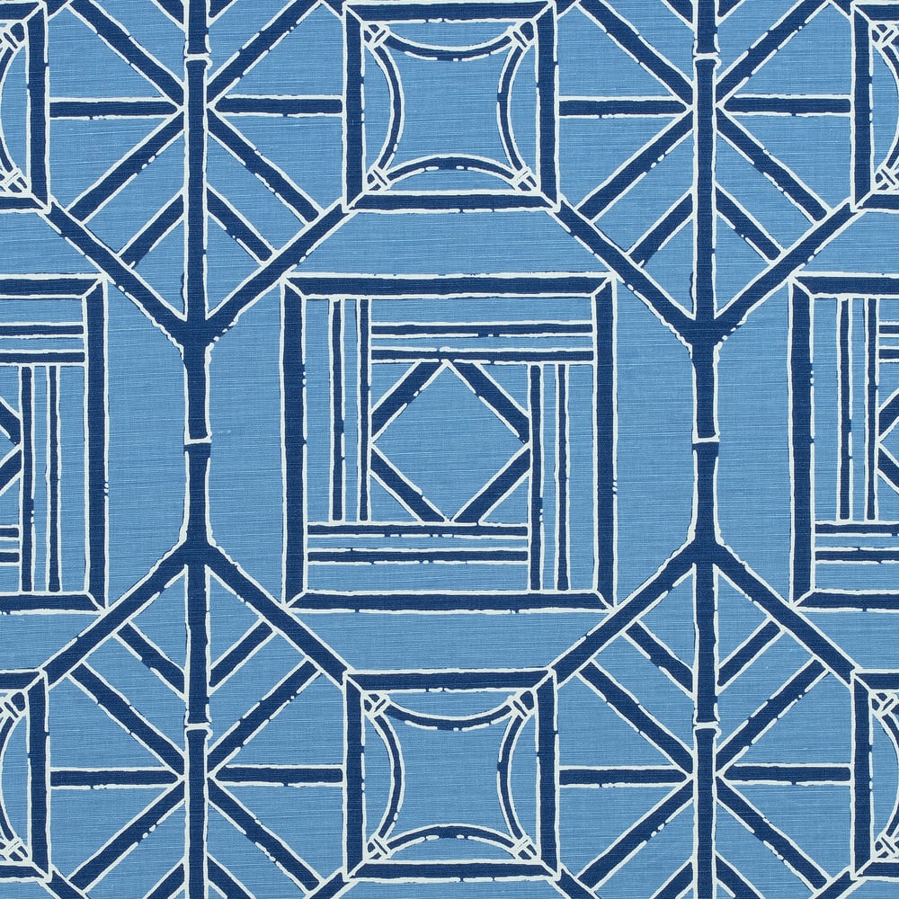 Thibaut F975522 SHOJI PANEL Blue and Navy Fabric