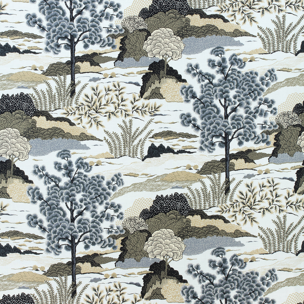 Thibaut F985041 DAINTREE Grey Fabric