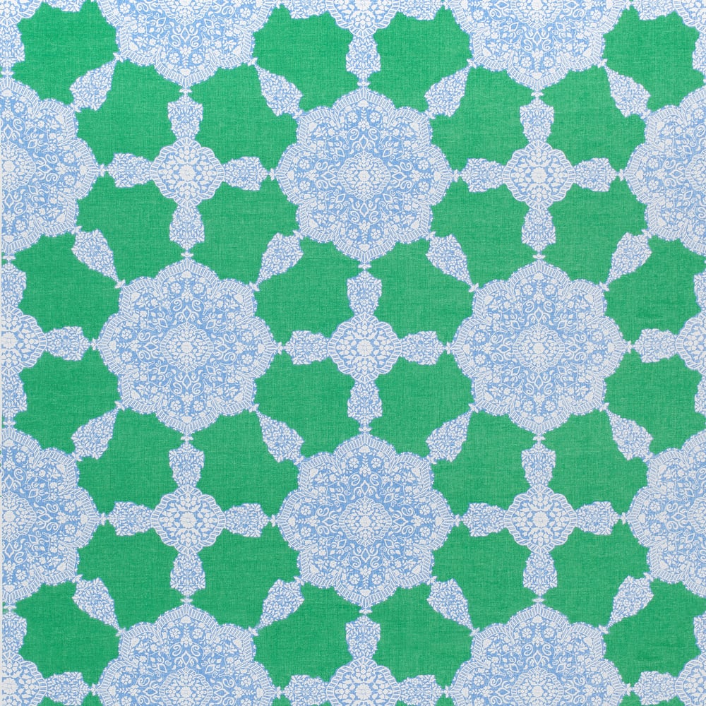 Thibaut F988730 MEDALLION PAISLEY Blue and Green Fabric