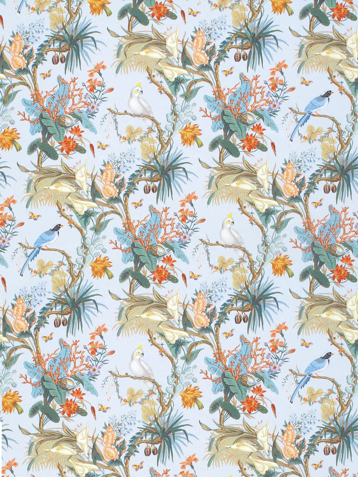 Scalamandre FB 0001CINQ CORAL SKY CINQUE TERRA Fabric - Eade's Wallpaper