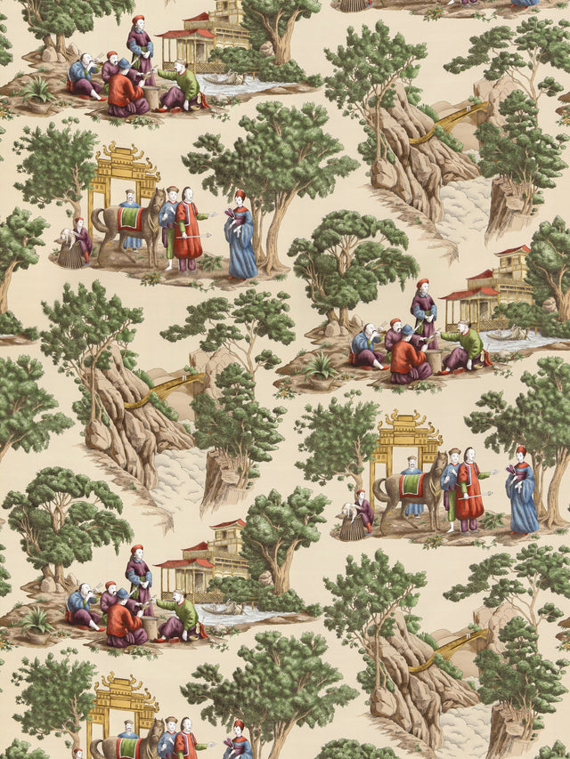 Scalamandre FB 0002MA29 DOCUMENT MANDARIN TOILE Fabric - Eade's Wallpaper